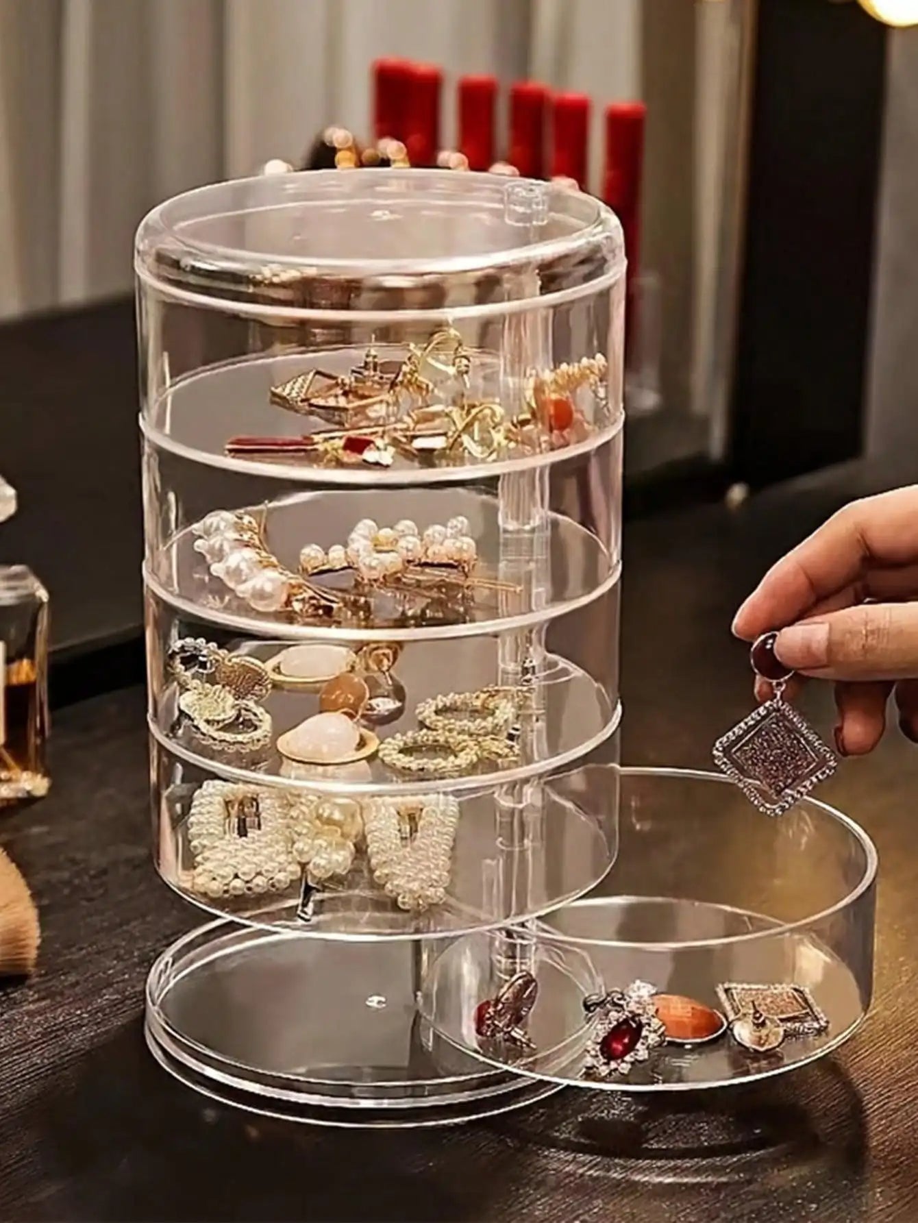 360 Rotatable 5 Layer Jewelry Storage Organizer